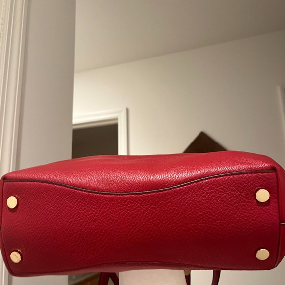 Like New Michael Kors Raven Red Shoulder Handbag and Red MK Wallet Set - Picture 6 of 10